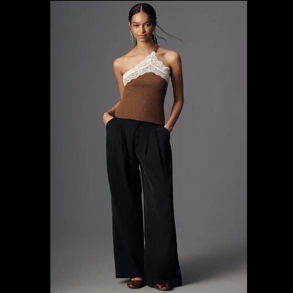 Brand New by Anthropologie Asymmetrical Lace Sweater Tank Top - Picture 3 of 5